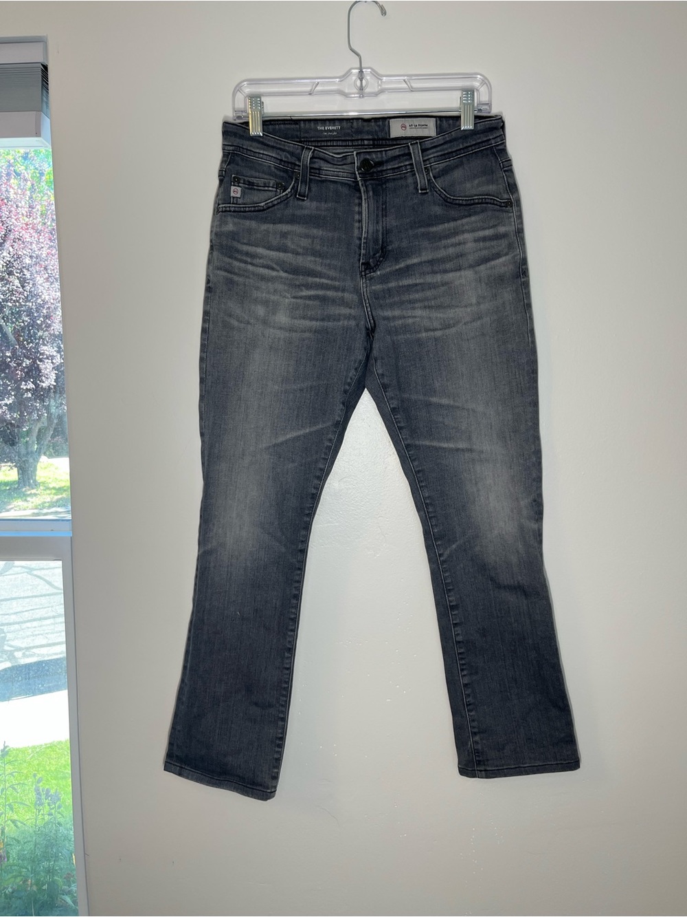 AG Adriano Goldschmied Men's Washed Gray Straight Jeans